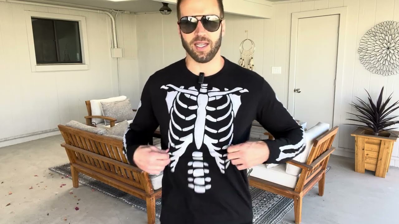 Halloween Costumes Shirts for Men Casual Funny Skeleton Rib Cage Graphic Mens T Shirt