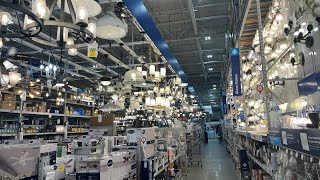 Ceiling fans and light bulbs at Lowe’s