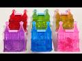 ASMR Unboxing Plastic Slime Castles 🏰 Squishy Clear Slime Stretching & Popping