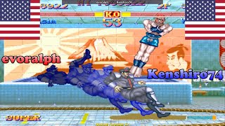 #fightcade Super Street Fighter 2 Turbo ➤ evoralph (Usa) vs Kenshiro74 (Usa) スーパーストリートファイターII X