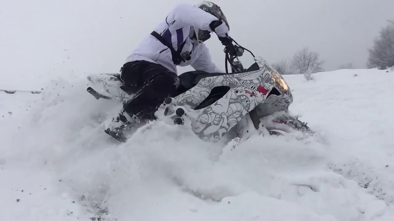 riding a bike in the snow