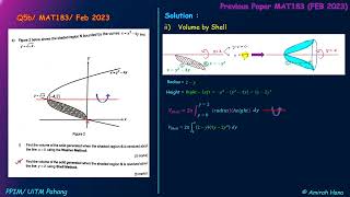 2023 FEB FINAL MAT183 Question 5b(ii) shell method