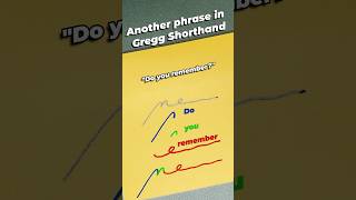 How to write the phrase “do you remember” in Gregg shorthand #greggshorthand #shorthand #handwriting