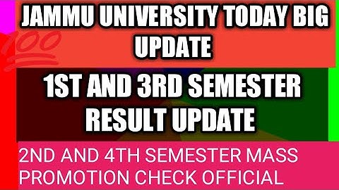 1st, 2nd, 3rd &4th semester result big update |Jammu university today official notification.