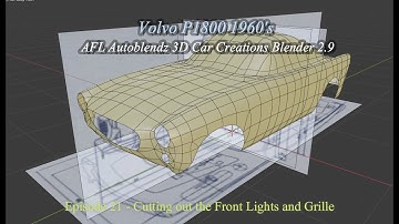 Blender Tutorial Car Modelling of a Volvo P1800 Ep 21 Cutting out the Front Lights and Grille