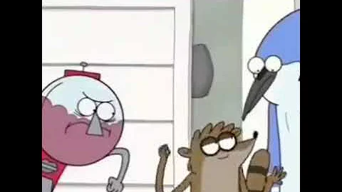 Rigby punches Benson (Meme)