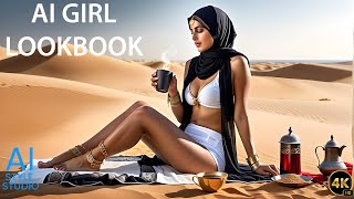 4K Ai Art Lookbook Video Of Arabian Ai Girl ｜ Dreamlike Journey Of Barefoot Girl