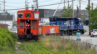 Not Abandoned: Rare MBTA Work Train on Old, Overgrown Railroad Tracks