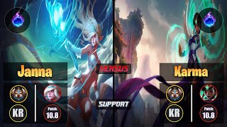 Challenger JANNA [Arcane Comet] (Support) VS  KARMA - Challenger KR Patch 10.8