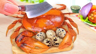 Catching and Cooking Miniature Yummy Crab and Egg Omelette Recipe for Breakfast - ASMR Food Video