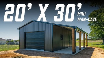 20x30x10/8 Custom Mini Man Cave | American Steel Carports (Part 1)