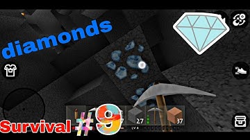 Mining diamonds in survival || #9 || mini block craft Survival gameplay || #kbcraft