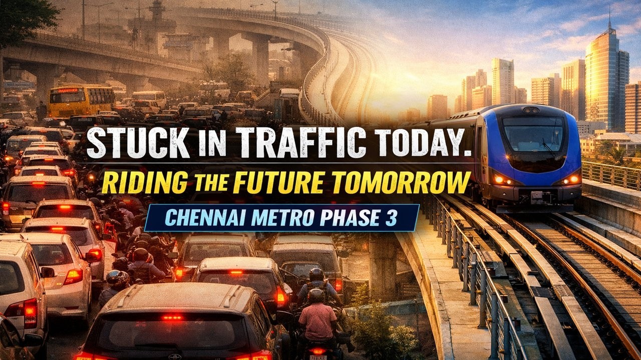 Stuck in Traffic Today. Riding the Future Tomorrow Chennai Metro Phase ...