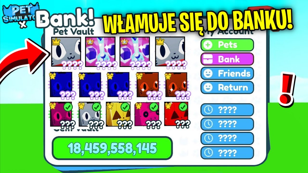 Ile Kosztują Pety W Pet Simulator X Jak włamać się do BANKÓW i zdobyć HUGE PETY w Pet Simulator X - YouTube