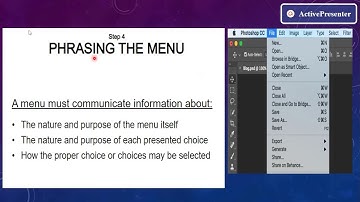 Phrasing the menus / User Interface Design / 8th sem CSE 18CS734