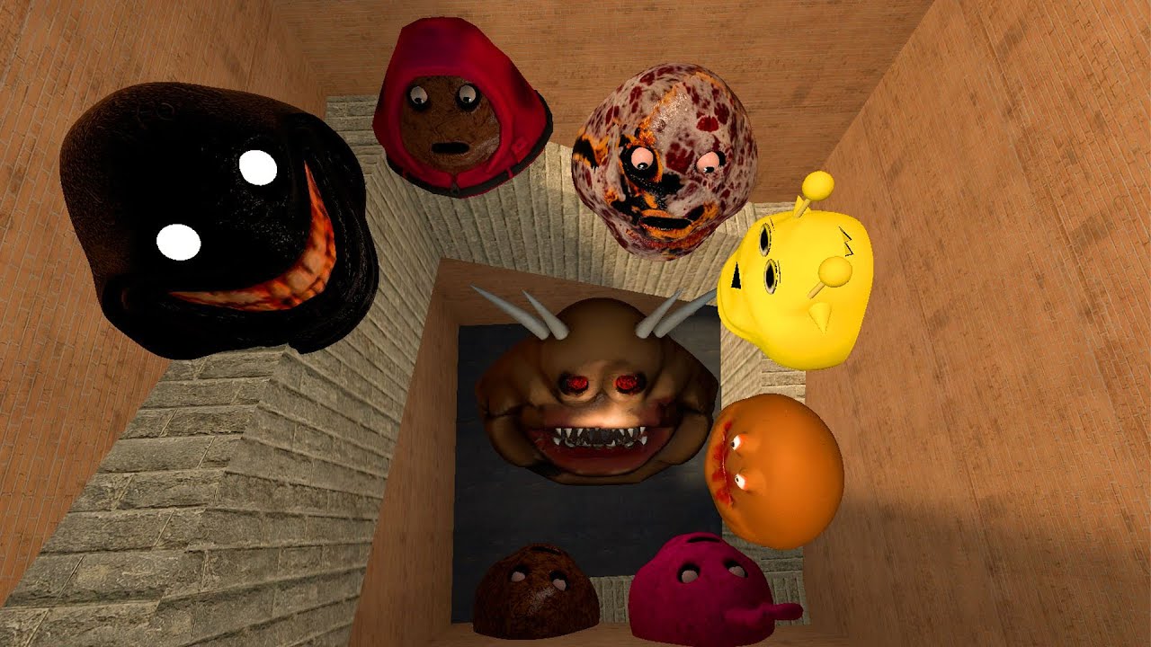 SPARTAN KICKING POU BOU FAMILY FROM BOU'S REVENGE Of POU and SPRUNKI POU in BIG MAZE Gmod!!!