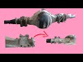 CRACKED Differential axle REPAIRED BY A JENIUS LATHE WORKER