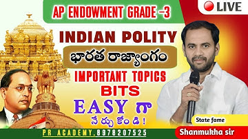 AP Endowment Notification 2025 | Daily Live Test | Indian Polity | Top Most Bits | PR Academy