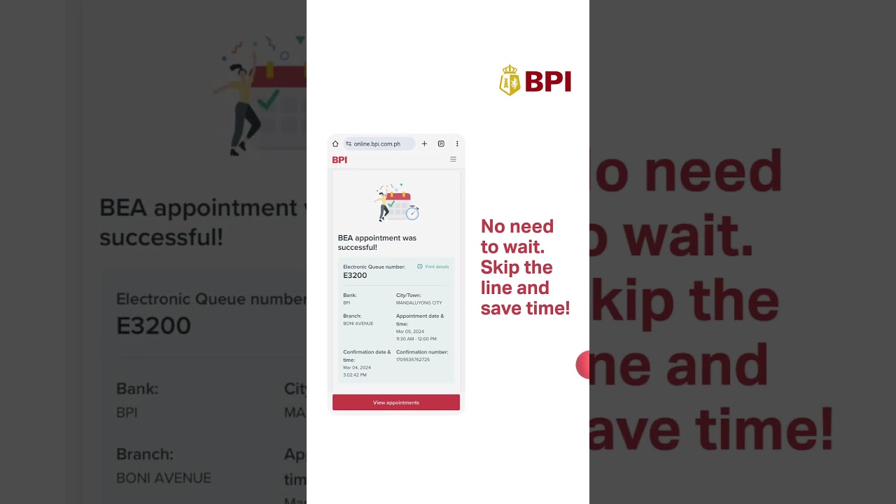 Schedule branch appointments on BPI Express Assist (BEA)| BPI online | 2024