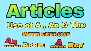 Use of A,An,The|Articles in English Grammar|Use,Rules&Examples of A,An,The| All facts about Articles