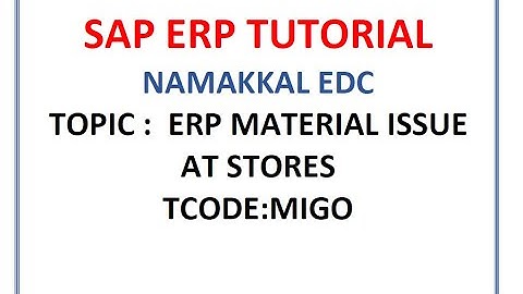 NEDC ERP - MATERIAL ISSUE PROCESS AT STORES