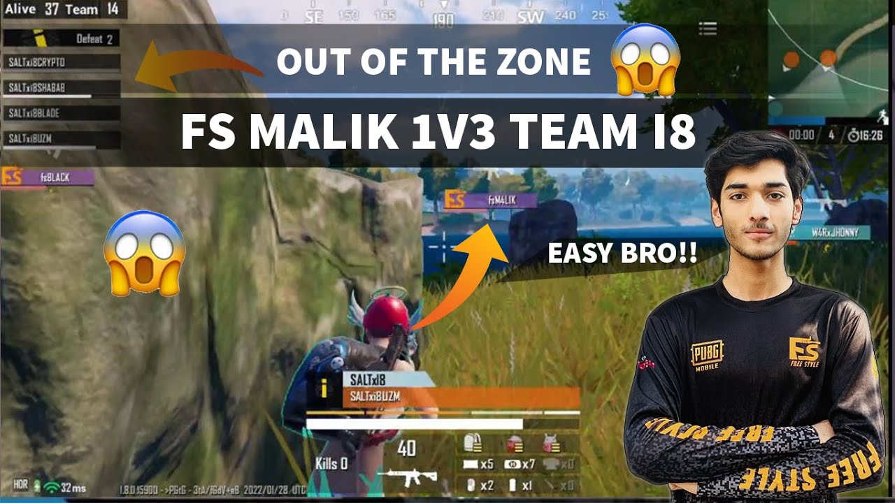 Fs Malik 1v3 Team i8 from Outside the Zone 😲|i8 team 1v3 by fsmalik
