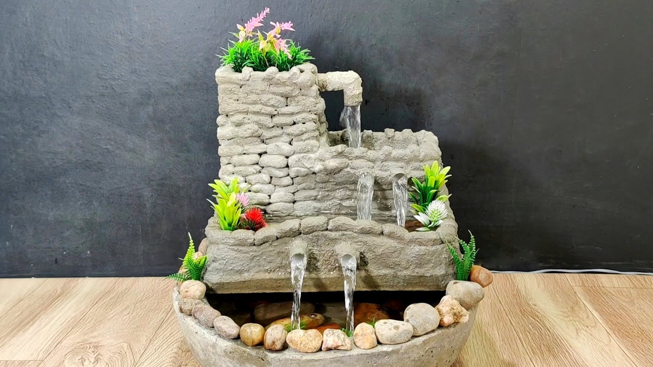 How To Make Amazing Wild Stone Style Beautiful Waterfall Fountain Water Fountain At Home