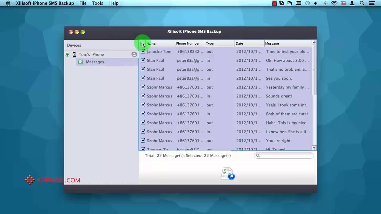  iPhone SMS Backup Export SMS From IPhone 4S 4 To Mac And Save It As 
