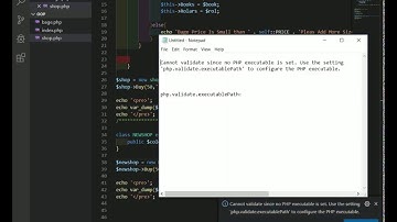 Cannot validate since no PHP executable is set Use the settin php.validate.executablePath حل مشكله