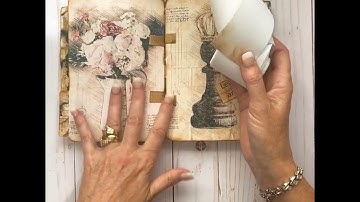 Vintage Sepia File Folder Junk Journal Book Flip through