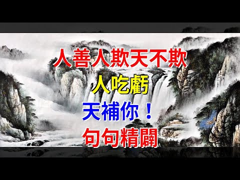 人善人欺天不欺，人吃虧，天補你！句句精闢