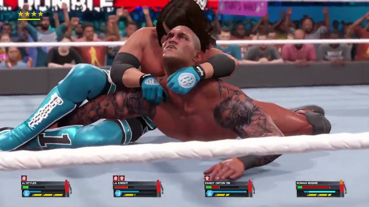 Полный матч: Роман Рейнс против Эл Эй Найт против Эй Джей Стайлз против Рэнди Ортона: Королевская...