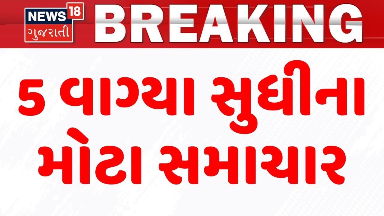 Gujarat Breaking News | 5 વાગ્યા સુધીના તમામ મહત્વના સમાચાર | Breaking News | News of The Day