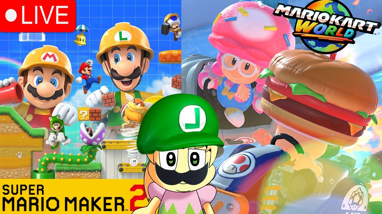 Super Mario Maker 2 + Mario Kart World! #retro #mario #nintendo