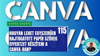 Canva Shorts 115 - Hogyan lehet egyszerűen hajtogatott papír szöveg effektet készíteni a Canva-ban?