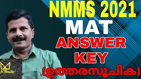 NMMS 2021 MAT Answer key