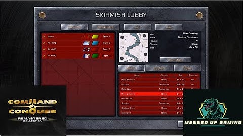 Command and Conquer Red Alert Remastered Skirmish Gameplay USSR– MAP: River Crossing 1