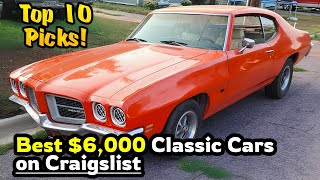 Best $6,000 Classic Cars for Sale by Owner on Craigslist - Top 10 Picks!