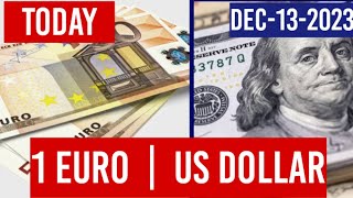 1 EURO TO US DOLLAR exchange rates today 13 DECEMBER 2023 EUR to USD