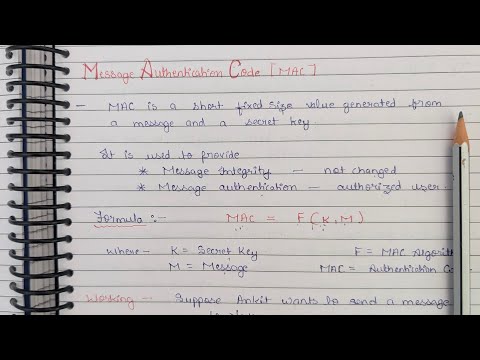 Lec 17 || Message Authentication Code ( MAC ) | Authentication Function | Information Security 