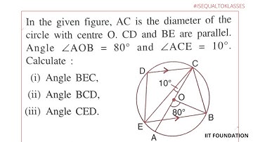 IN THE GIVEN FIGURE, AC IS THE DIAMETER OF THE CIRCLE WITH CENTER O. CD AND BE ARE ...|#44 CIRCLES