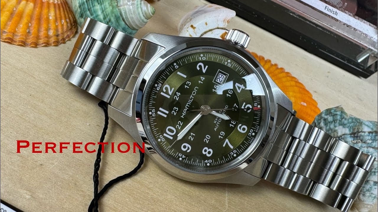 Hamilton Khaki Field Auto 42mm Olive Green Sunburst Dial - YouTube