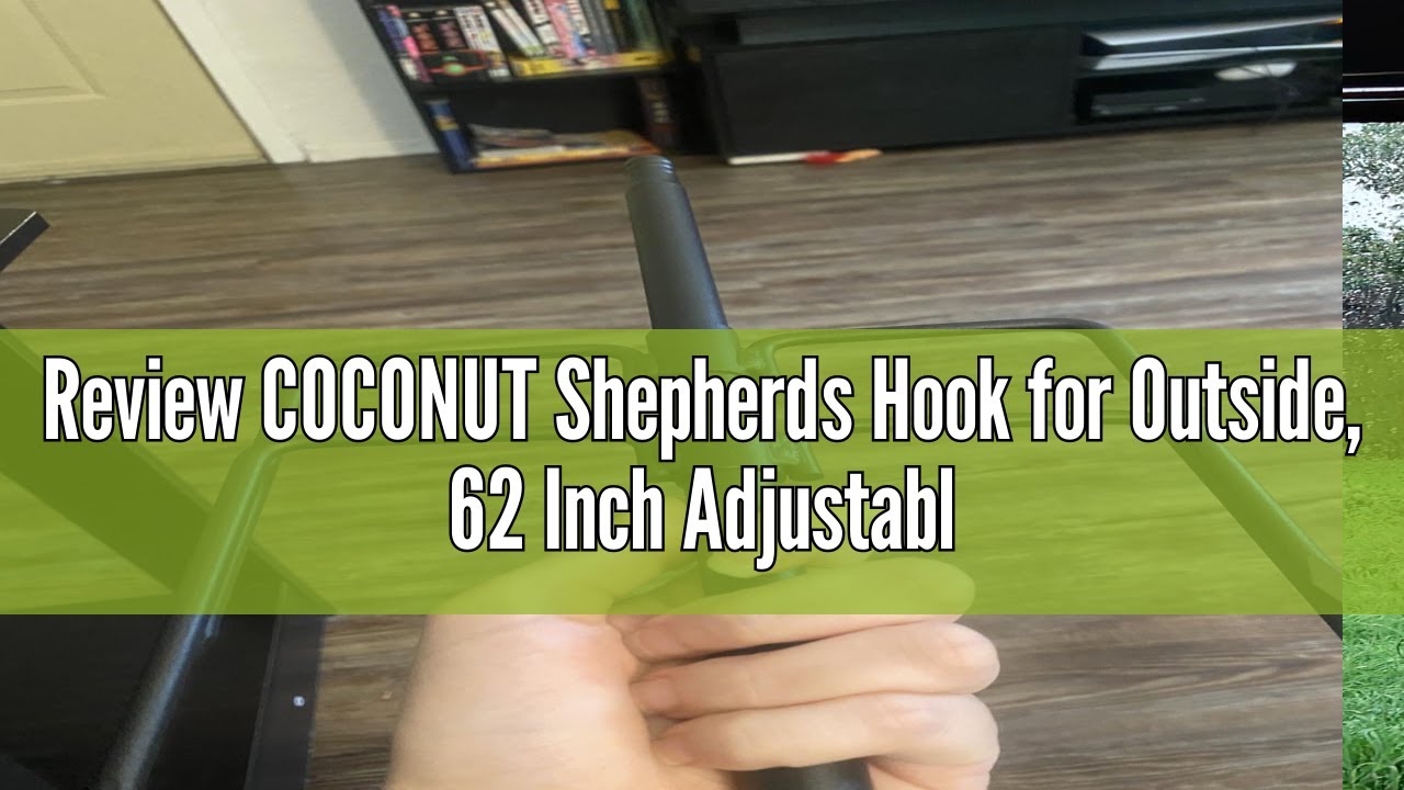 Review COCONUT Shepherds Hook for Outside, 62 Inch Adjustable Bird Feeder Pole with 5 Prong Base, Ga