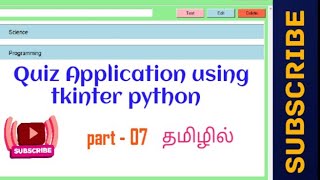 Show tables names in tkinter from sqlite3 | Quiz Application in tkinter python