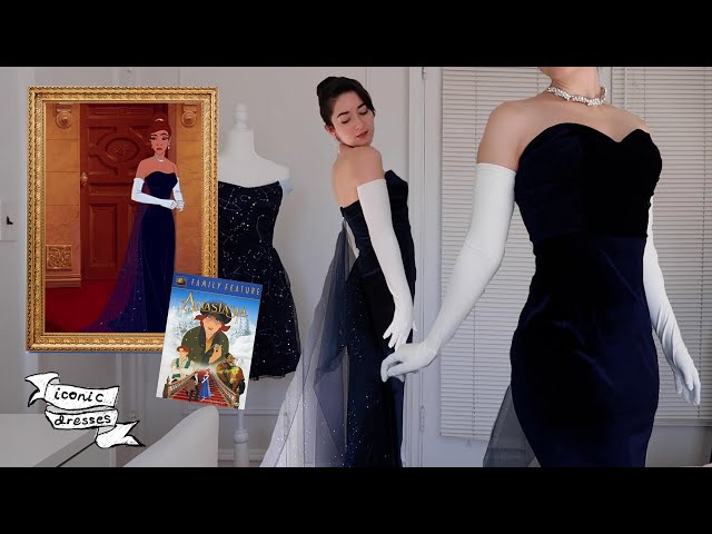 open lace back dress Princess Anastasia Navy Blue Formal Evening Gown Cosplay Costume Without Boning / Traditional Lace Tie main image 1