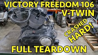 CRASHED Victory Freedom 106 Ci Polaris Engine \& Transmission Teardown. BIG damage from a wreck!