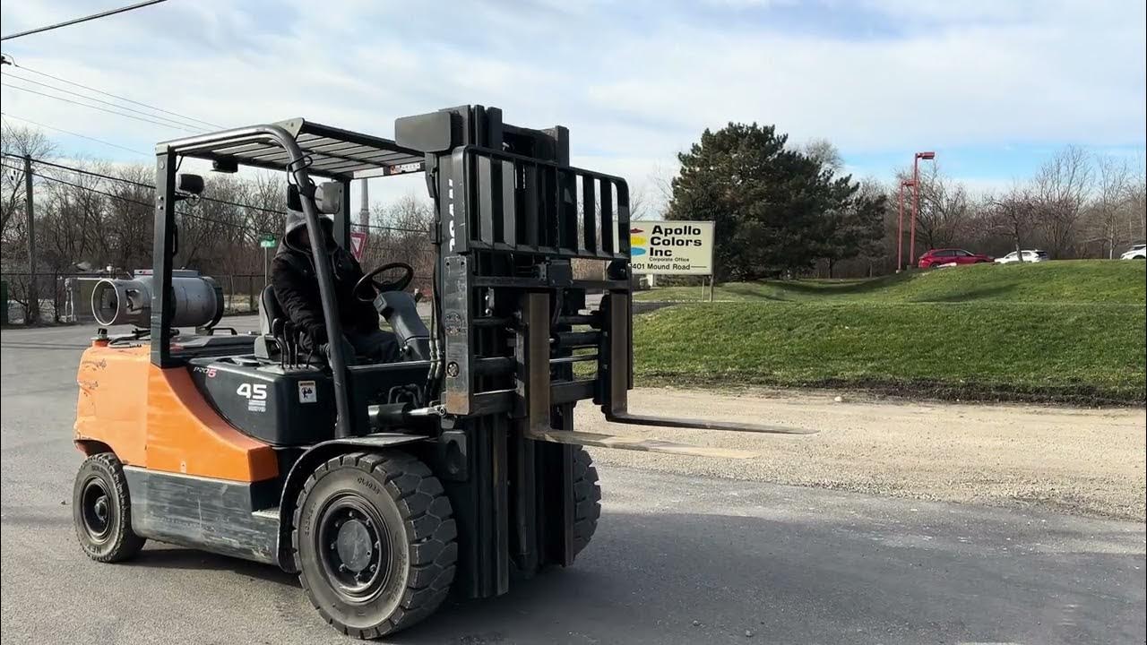 2018 DOOSAN G45S5 10,000LB PNEUMATIC FORKLIFT YouTube