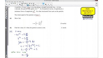AQA Mechanics 2 Jan 2013 Q5