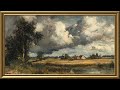 Vintage Clouds on the Field Painting | Gold Frame TV Art | Art Screensaver for TV 2 Hrs