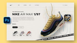 Nike Website UI Design in Photoshop | Photoshop Tutorial | Fix My Design Ep05